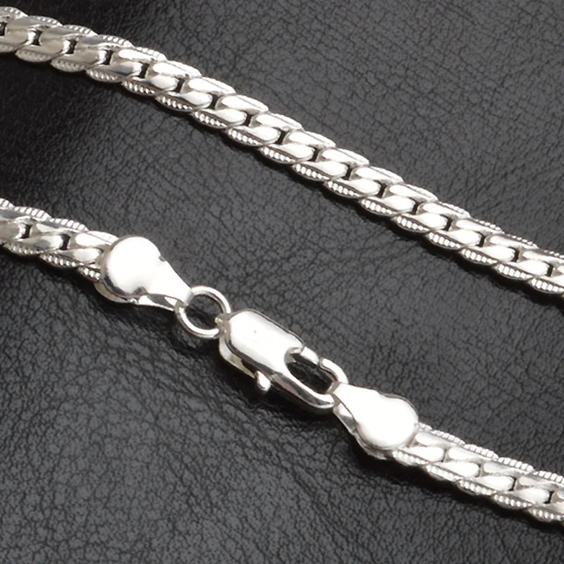 5 mm Gümüş Renk Lüks Zincir Kolye | Kadın & Erkek Unisex Moda Takı | Düğün, Nişan ve Günlük Şıklık İçin