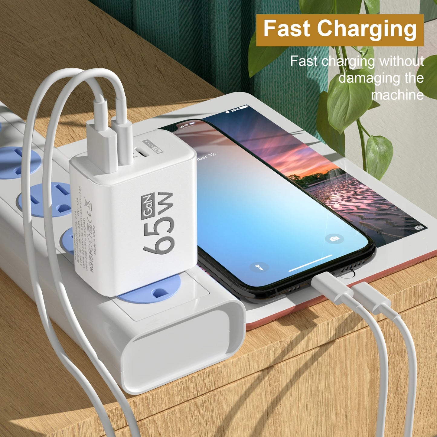 3 Portlu Hızlı Şarj Adaptörü | PD & QC3.0 Destekli | Type-C + USB | iPhone 16, Samsung, Xiaomi, Huawei Uyumlu Duvar Şarj Cihazı (EU/US/KR Priz)