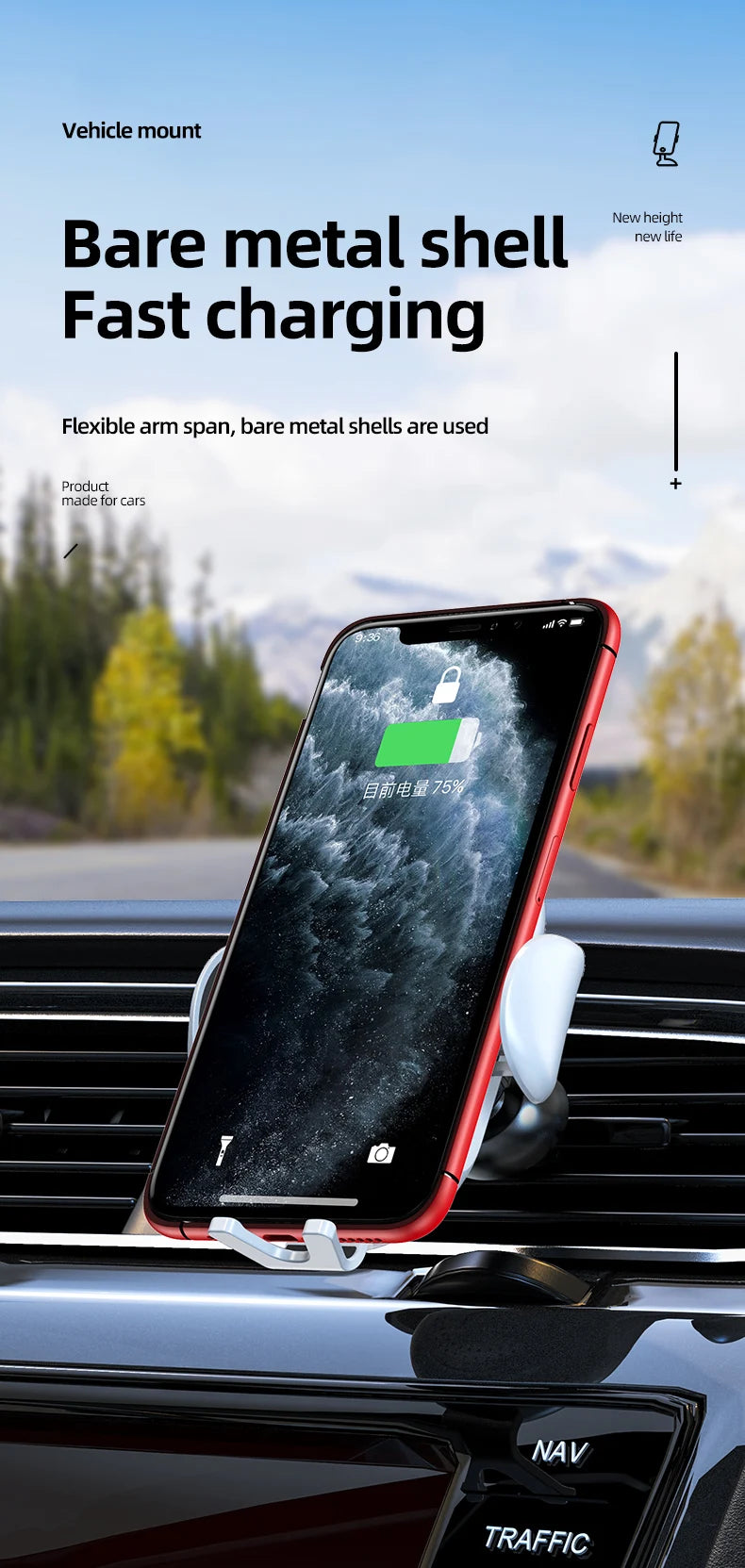 30W Akıllı Sensörlü Kablosuz Araç Şarj Cihazı | Hızlı Şarjlı Telefon Tutucu | iPhone, Samsung, Xiaomi, Huawei Uyumlu