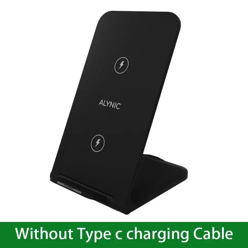 Katlanabilir Hızlı Şarjlı Kablosuz Masaüstü Şarj Standı – iPhone 11–16, Samsung S24/S23/S22, Xiaomi ve Tüm Qi Uyumlu Cihazlar için