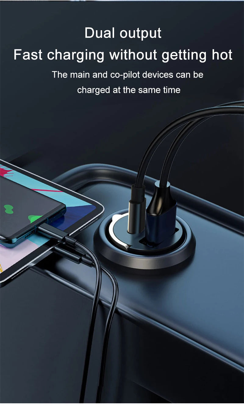 200W Mini Araç Şarj Cihazı | PD & QC3.0 Hızlı Şarj | Type-C iPhone, Samsung, Xiaomi, Huawei Uyumlu