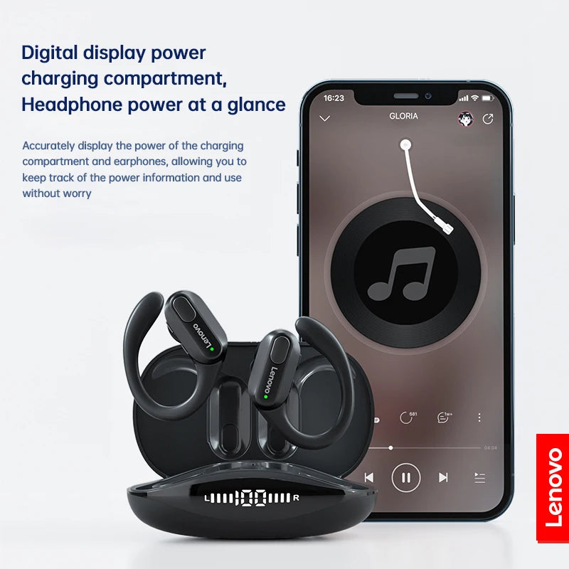 Orijinal Lenovo XT80 Spor Kablosuz Kulaklık – Mikrofonlu, LED Güç Göstergeli, HiFi Stereo Ses, Bluetooth 5.3 TWS Kulak İçi Kulaklık