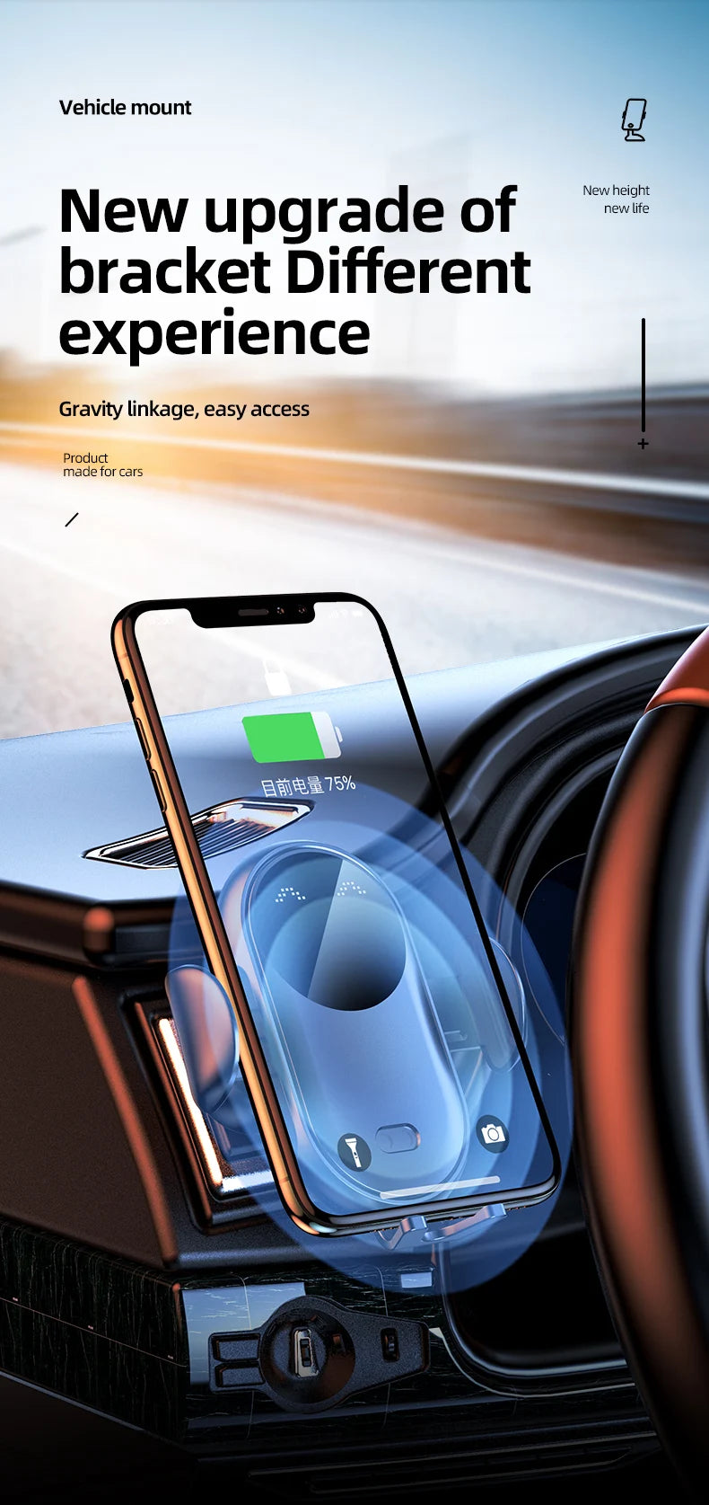 30W Akıllı Sensörlü Kablosuz Araç Şarj Cihazı | Hızlı Şarjlı Telefon Tutucu | iPhone, Samsung, Xiaomi, Huawei Uyumlu