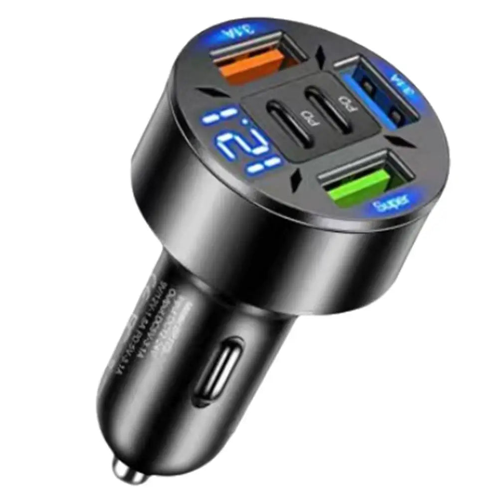 250W 5 Portlu Araç Şarj Cihazı | PD & QC3.0 Hızlı Şarj | Type-C Adaptör | iPhone & Android Uyumlu