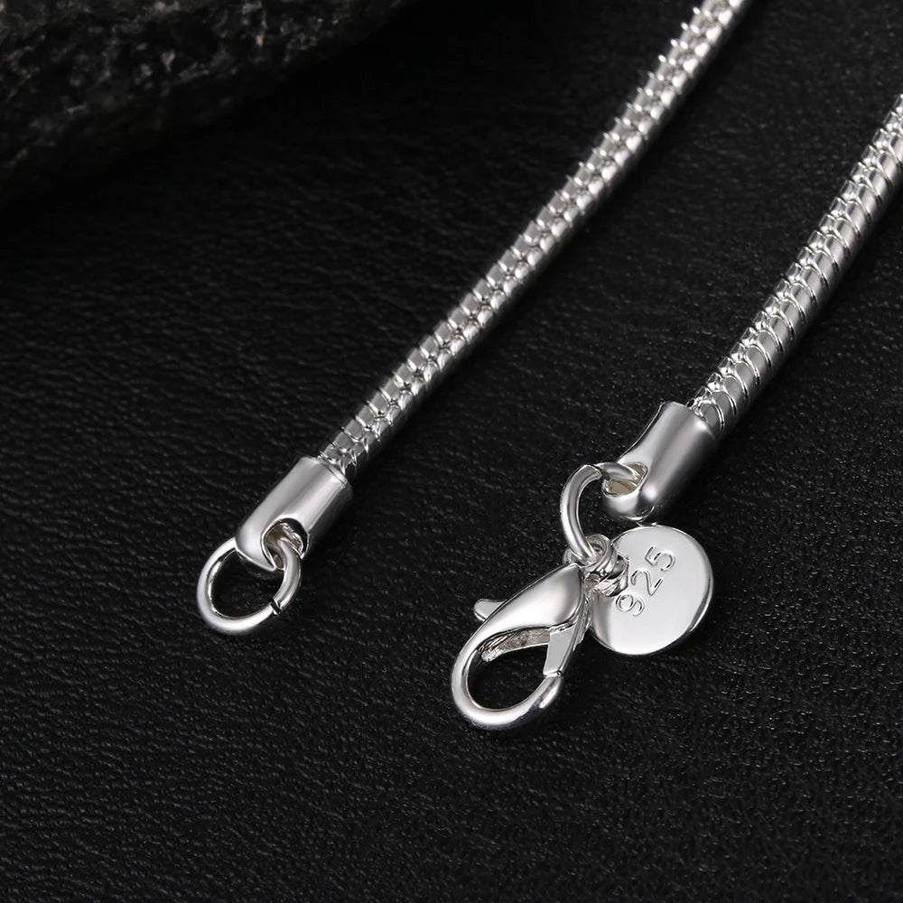 Gümüş Renk Yılan Zincir Kolye | Kadın & Erkek Unisex Takı | 1mm / 2mm / 3mm Kalınlık | 45–60cm Uzunluk | Zarif Moda Aksesuar