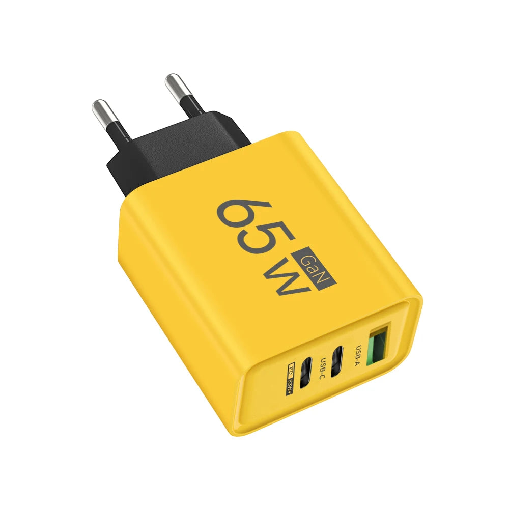 3 Portlu Hızlı Şarj Adaptörü | PD & QC3.0 Destekli | Type-C + USB | iPhone 16, Samsung, Xiaomi, Huawei Uyumlu Duvar Şarj Cihazı (EU/US/KR Priz)