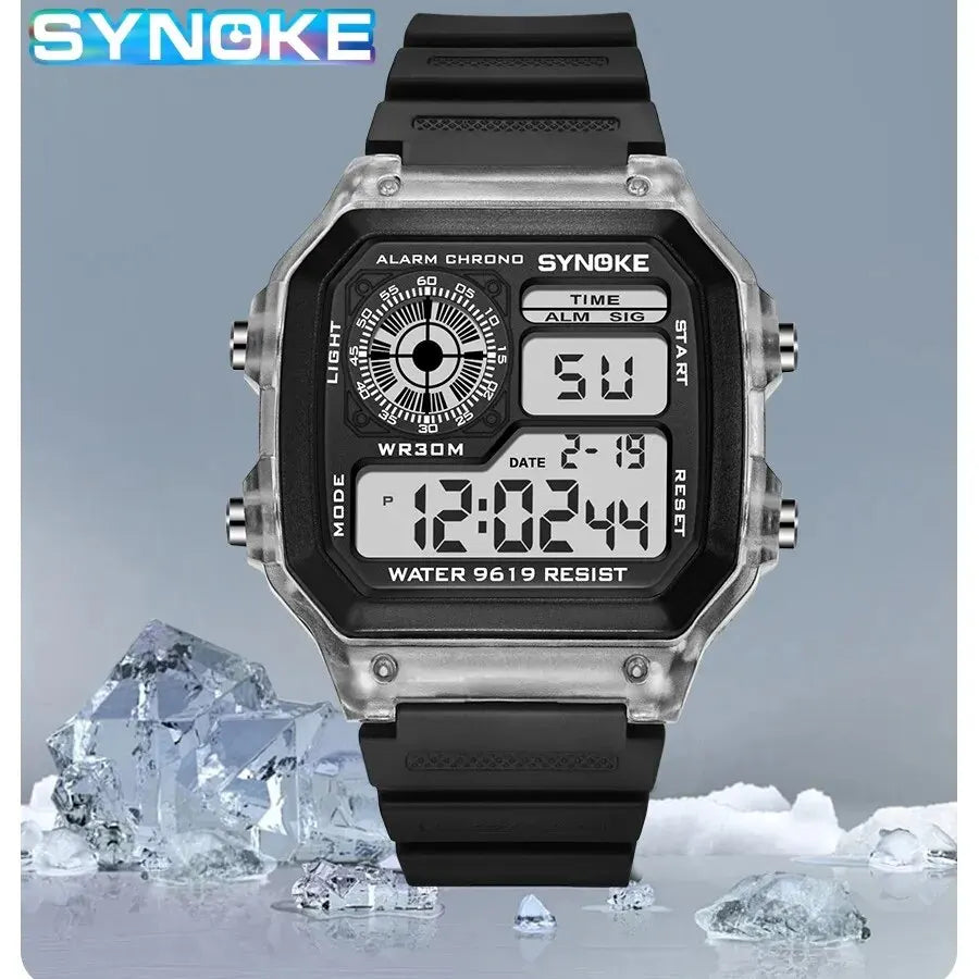 SYNOKE Dijital Spor Saat | 7 Renkli LED Işıklı, Suya Dayanıklı, Çok Fonksiyonlu Erkek Kadın Kol Saati | Öğrenci ve Outdoor Kullanım İçin