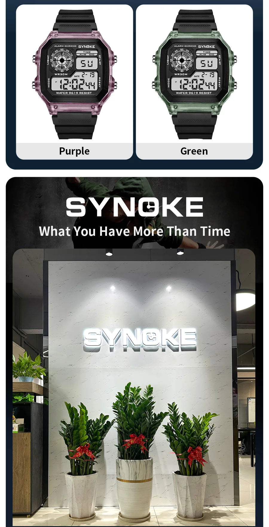 SYNOKE Dijital Spor Saat | 7 Renkli LED Işıklı, Suya Dayanıklı, Çok Fonksiyonlu Erkek Kadın Kol Saati | Öğrenci ve Outdoor Kullanım İçin