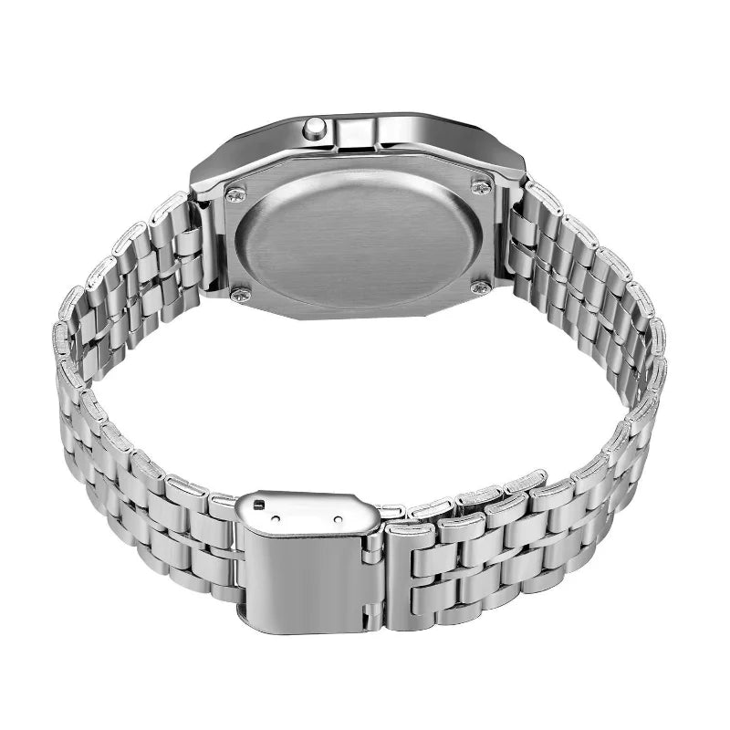 F91W Metal Kayışlı Dijital Saat | Kadın ve Erkek Unisex LED Ekranlı Elektronik Saat | Klasik İş Tarzı ve Spor Kombin Uyumlu