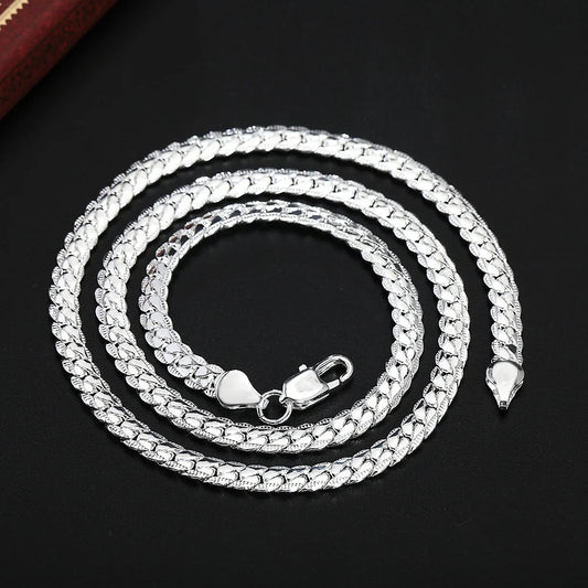 5 mm Gümüş Renk Lüks Zincir Kolye | Kadın & Erkek Unisex Moda Takı | Düğün, Nişan ve Günlük Şıklık İçin
