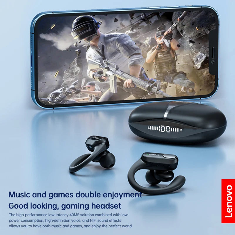 Orijinal Lenovo XT80 Spor Kablosuz Kulaklık – Mikrofonlu, LED Güç Göstergeli, HiFi Stereo Ses, Bluetooth 5.3 TWS Kulak İçi Kulaklık