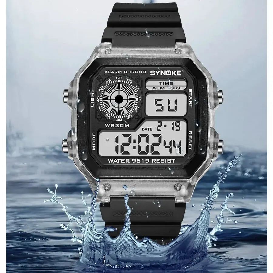 SYNOKE Dijital Spor Saat | 7 Renkli LED Işıklı, Suya Dayanıklı, Çok Fonksiyonlu Erkek Kadın Kol Saati | Öğrenci ve Outdoor Kullanım İçin