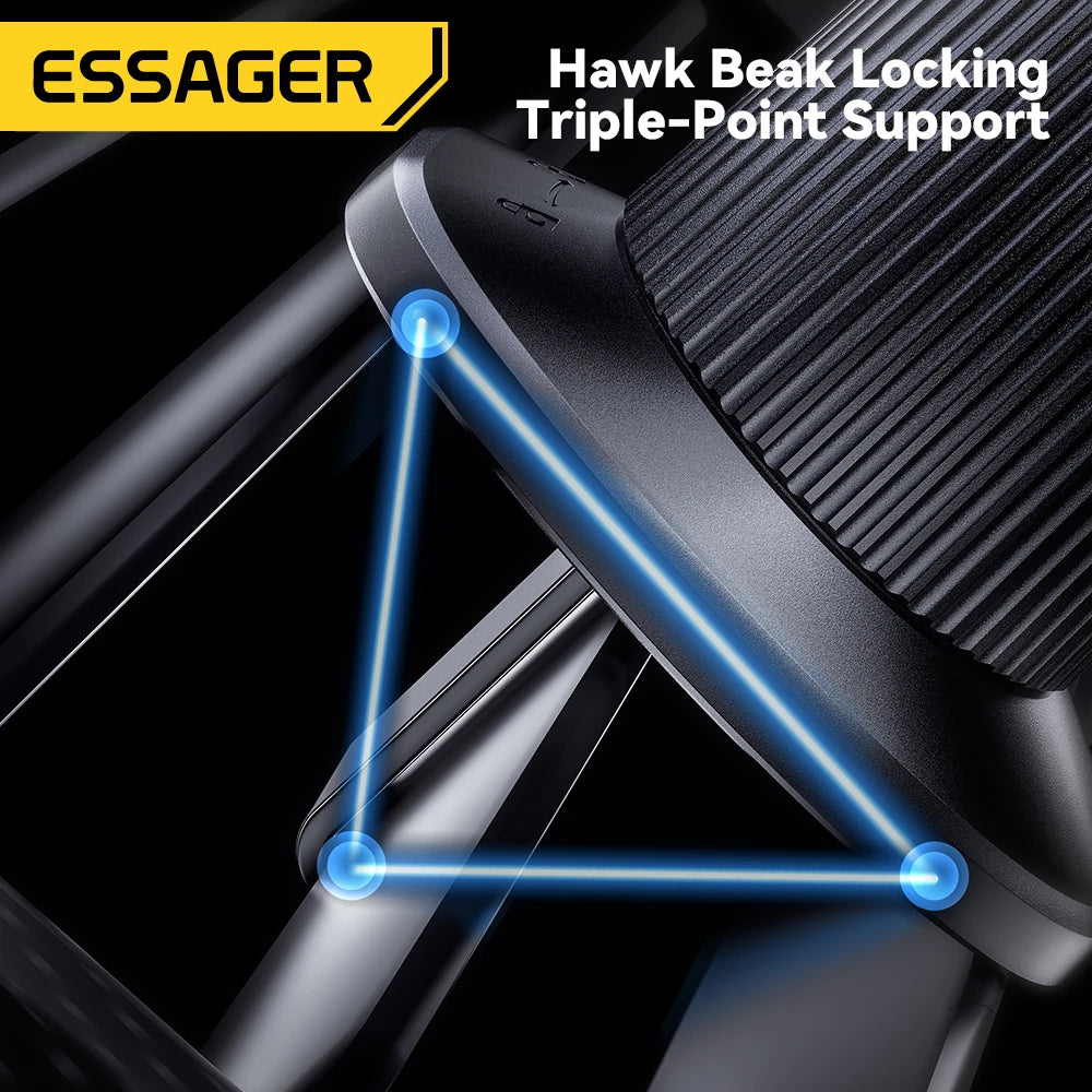 Essager RGB Işıklı Manyetik Kablosuz Araç Şarj Tutucu – 15W Hızlı Şarj, 7 Renkli Işık, iPhone 15/14/13 ve Android Uyumlu